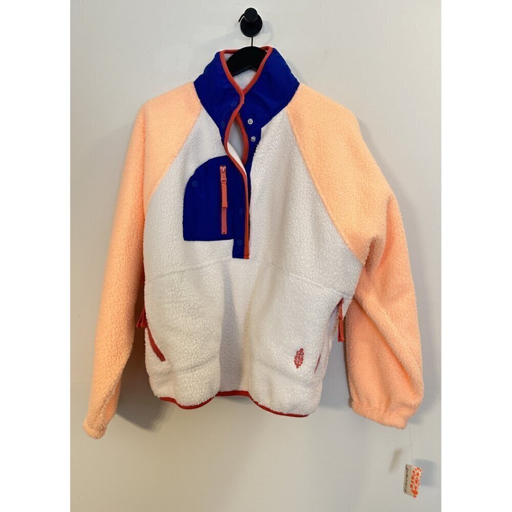 FREE PEOPLE Hit The Slopes Colorblock Pullover Sport Canvas Combo Size Large NWT - Picture 3 of 14